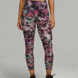 Lululemon Base Pace High-Rise Running Tight 25"-Floral Electric Woman's Size 6